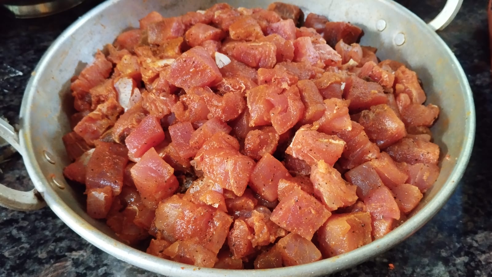 Fish pickle preparation in the kitchen with seasoning